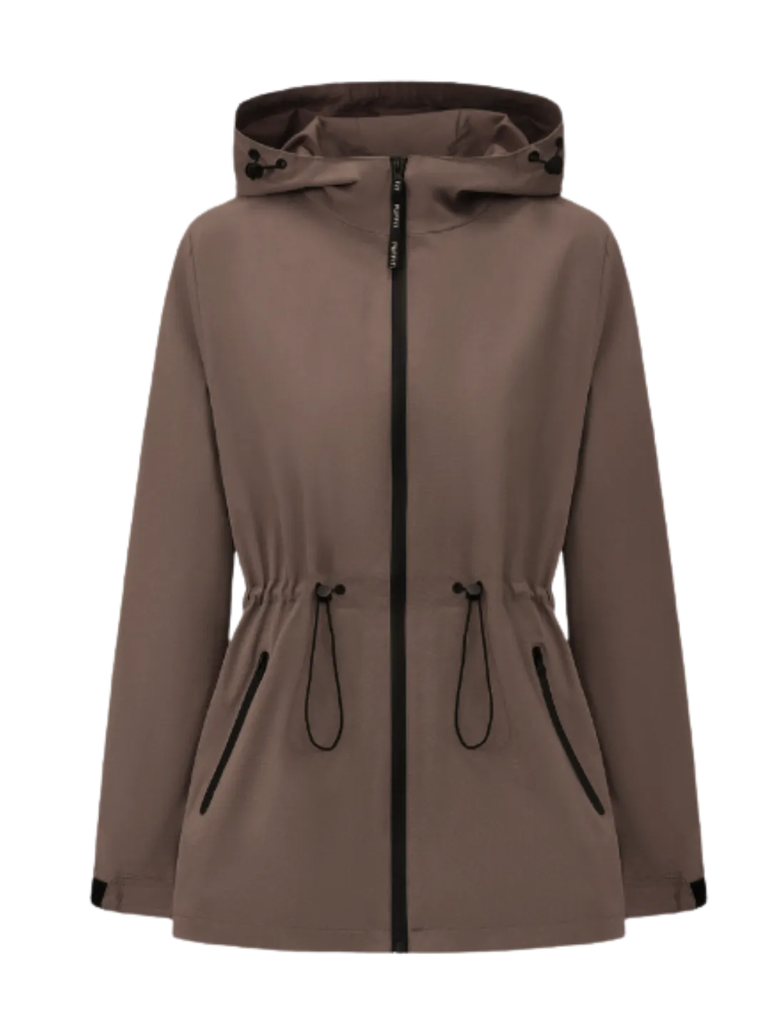 STM-TEX™  Waterproof Lightweight Hoodie Jacket Women's Warm Fall Full Zip Rain Coat Adjustable Waist