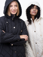 Lightweight Warm Quilted Jacket with a Cinched Waist