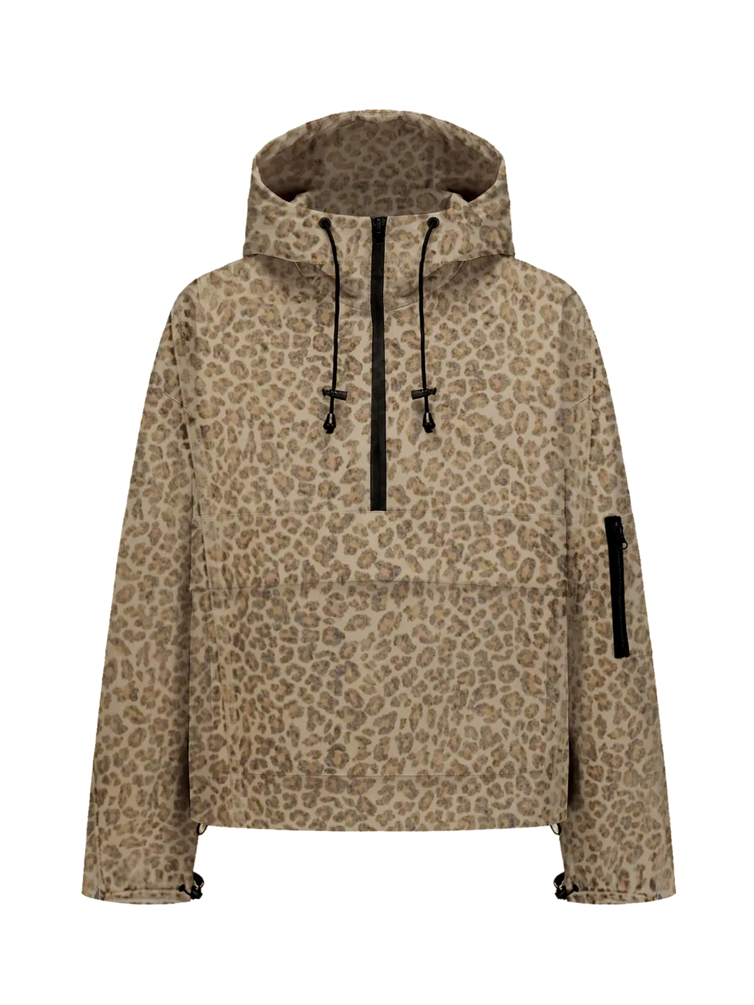 STM-TEX Waterproof Oversized Fall Hoodie Coat Warm Half Zip Rain Jacket