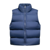 WarmCore™ Premium Women's Solid Drawstring Pocket Zip Up Puffer Gilet Vest