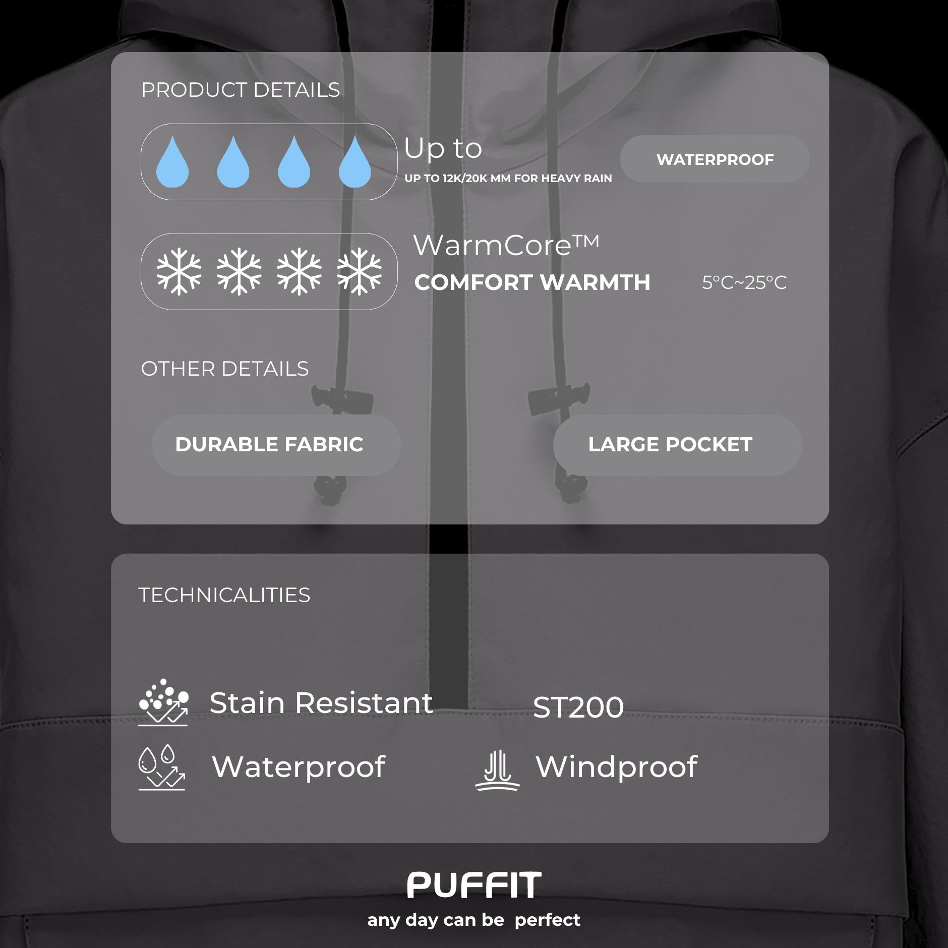 STM-TEX™  Leopard Oversized Rain Hoodie