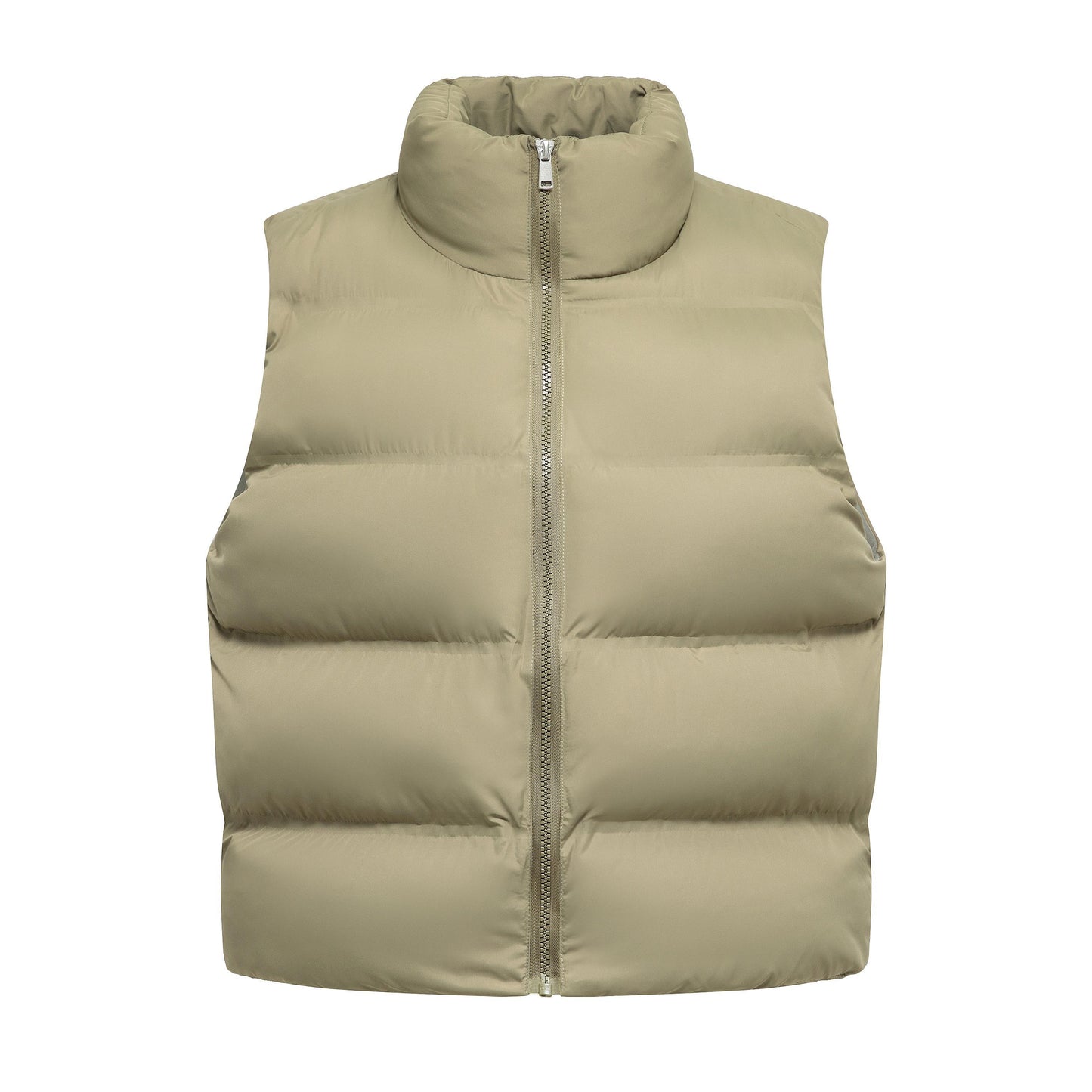 WarmCore™ Premium Women's Solid Drawstring Pocket Zip Up Puffer Gilet Vest