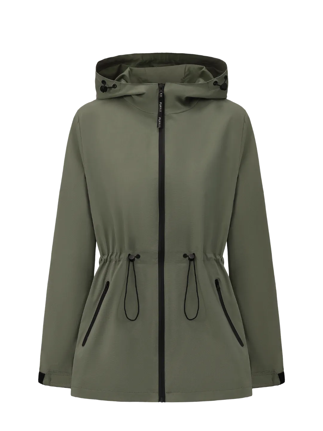 STM-TEX™  Waterproof Lightweight Hoodie Jacket Women's Warm Fall Full Zip Rain Coat Adjustable Waist