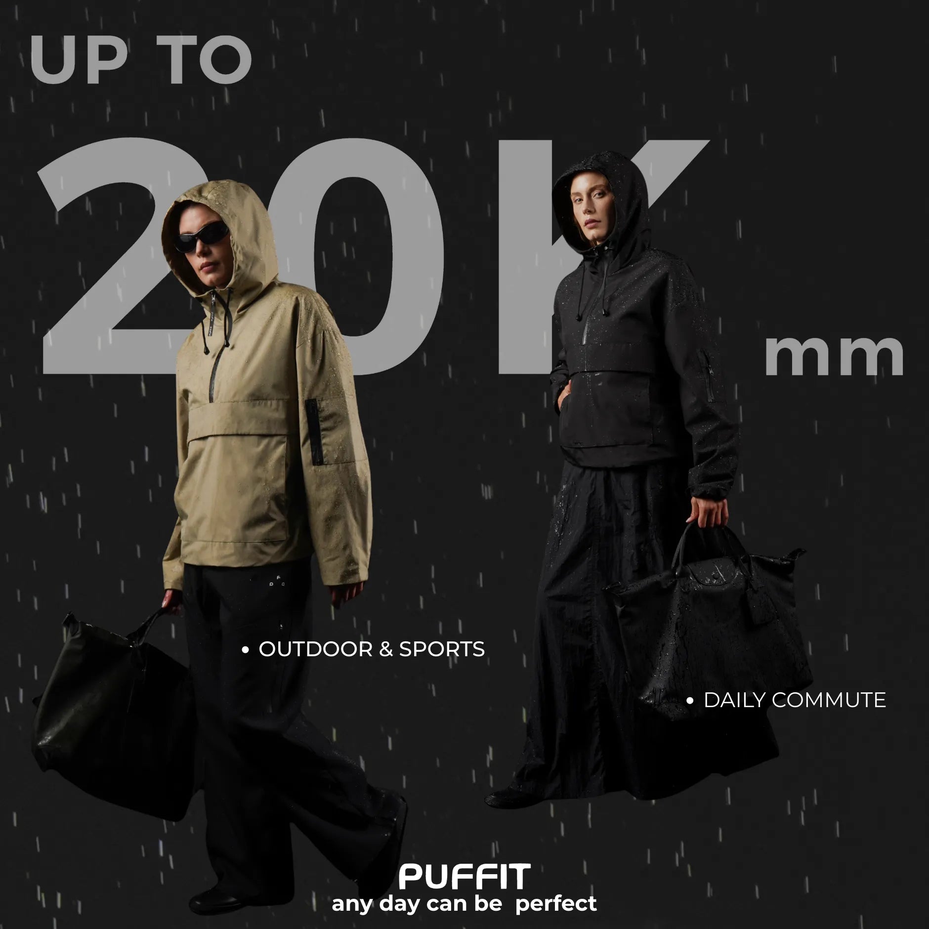 STM-TEX™ Fleece Lined Oversized Rain Hoodie