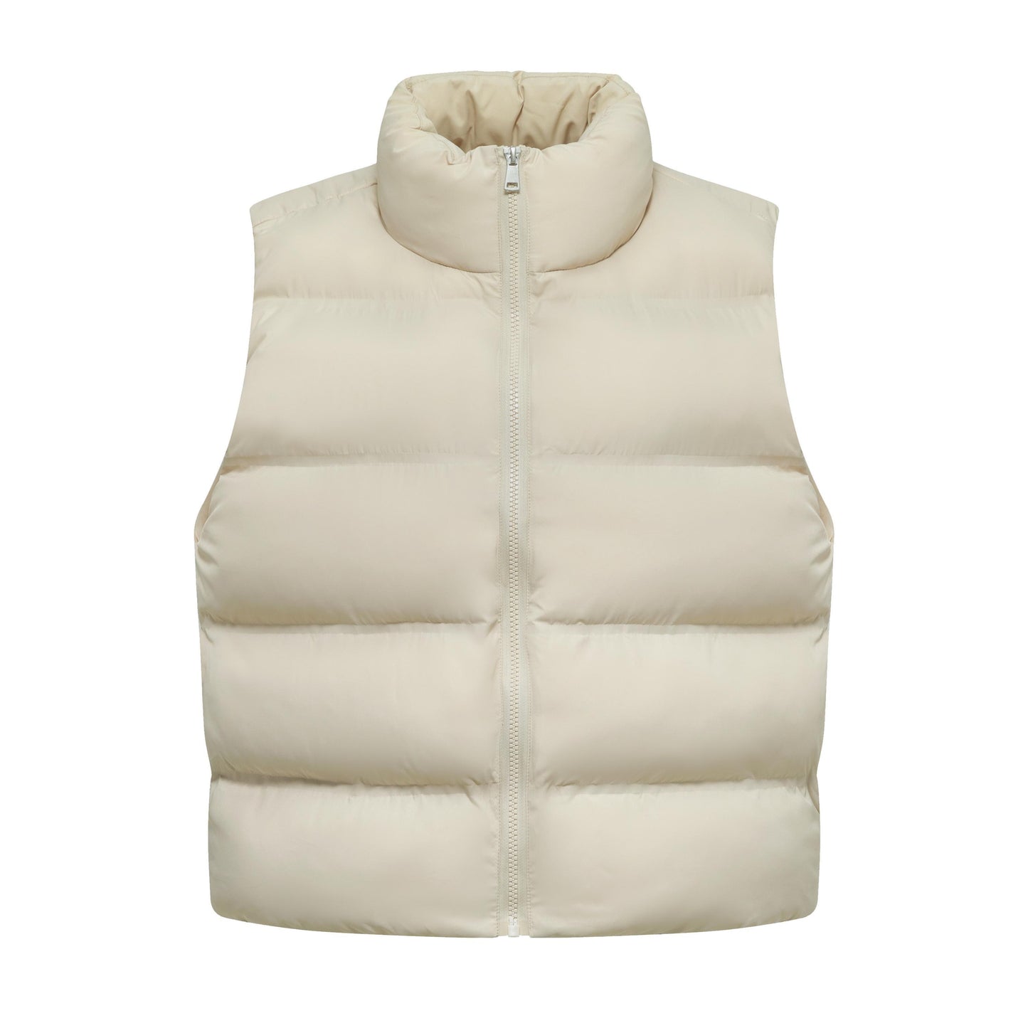 WarmCore™ Premium Women's Solid Drawstring Pocket Zip Up Puffer Gilet Vest