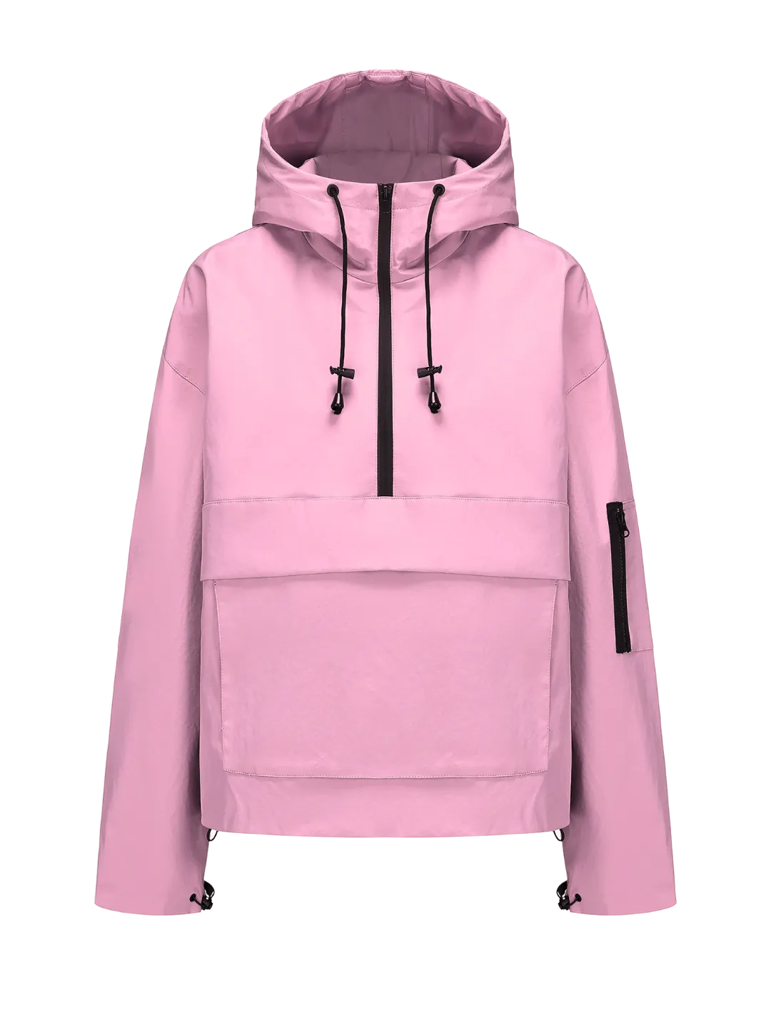 STM-TEX Waterproof Oversized Fall Hoodie Coat Warm Half Zip Rain Jacket