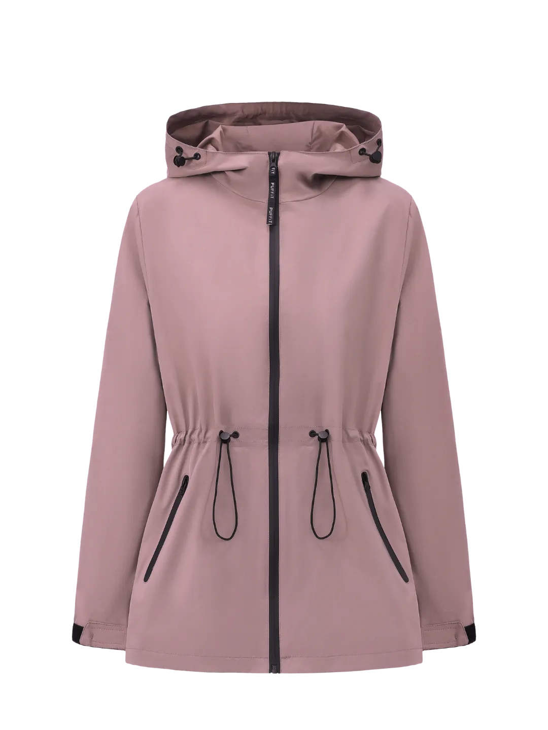 STM-TEX™  Waterproof Lightweight Hoodie Jacket Women's Warm Fall Full Zip Rain Coat Adjustable Waist