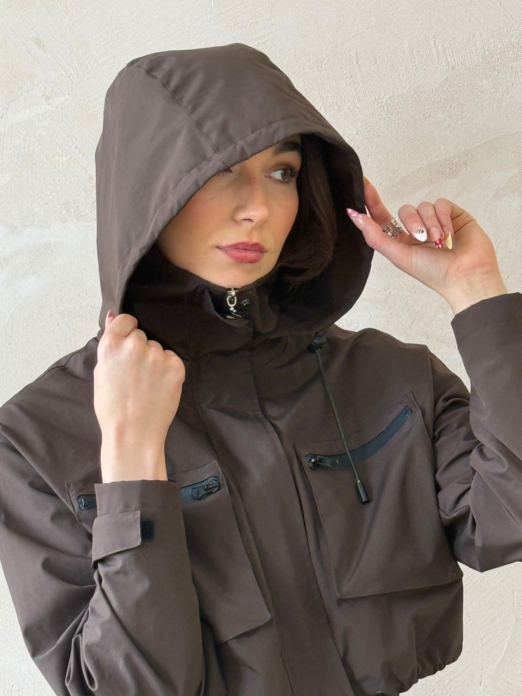 STM-TEX™ Summer Cropped Detached Hooded Rain Jacket