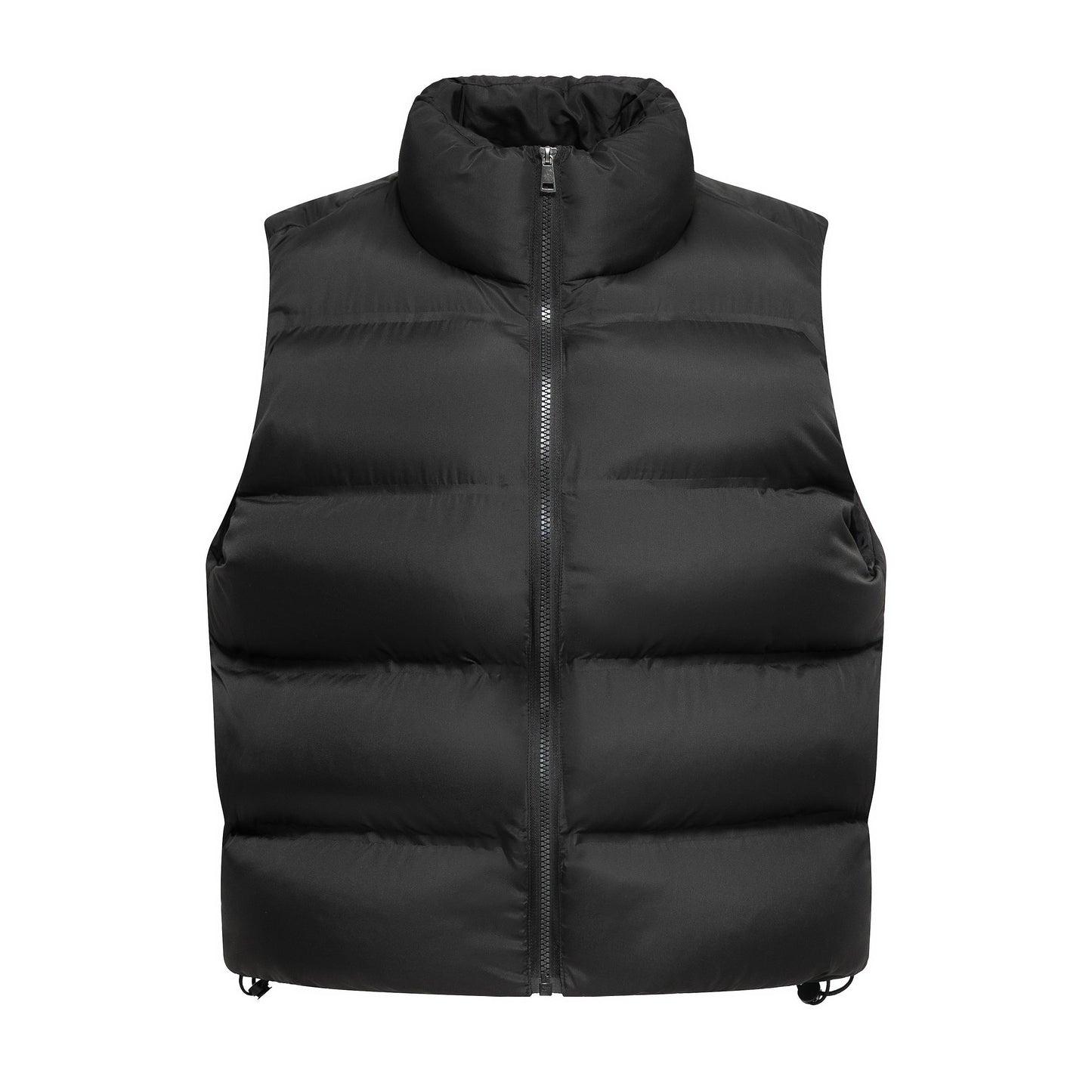 WarmCore™ Premium Women's Solid Drawstring Pocket Zip Up Puffer Gilet Vest