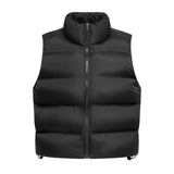 WarmCore™ Premium Women's Solid Drawstring Pocket Zip Up Puffer Gilet Vest