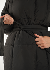 Mid Length Belted Puffer Jacket