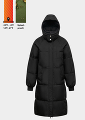 Plus Classic Hooded Long Puffer Coat Splashproof