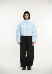 Stand-up Collar Cropped Puffer Jacket Splashproof