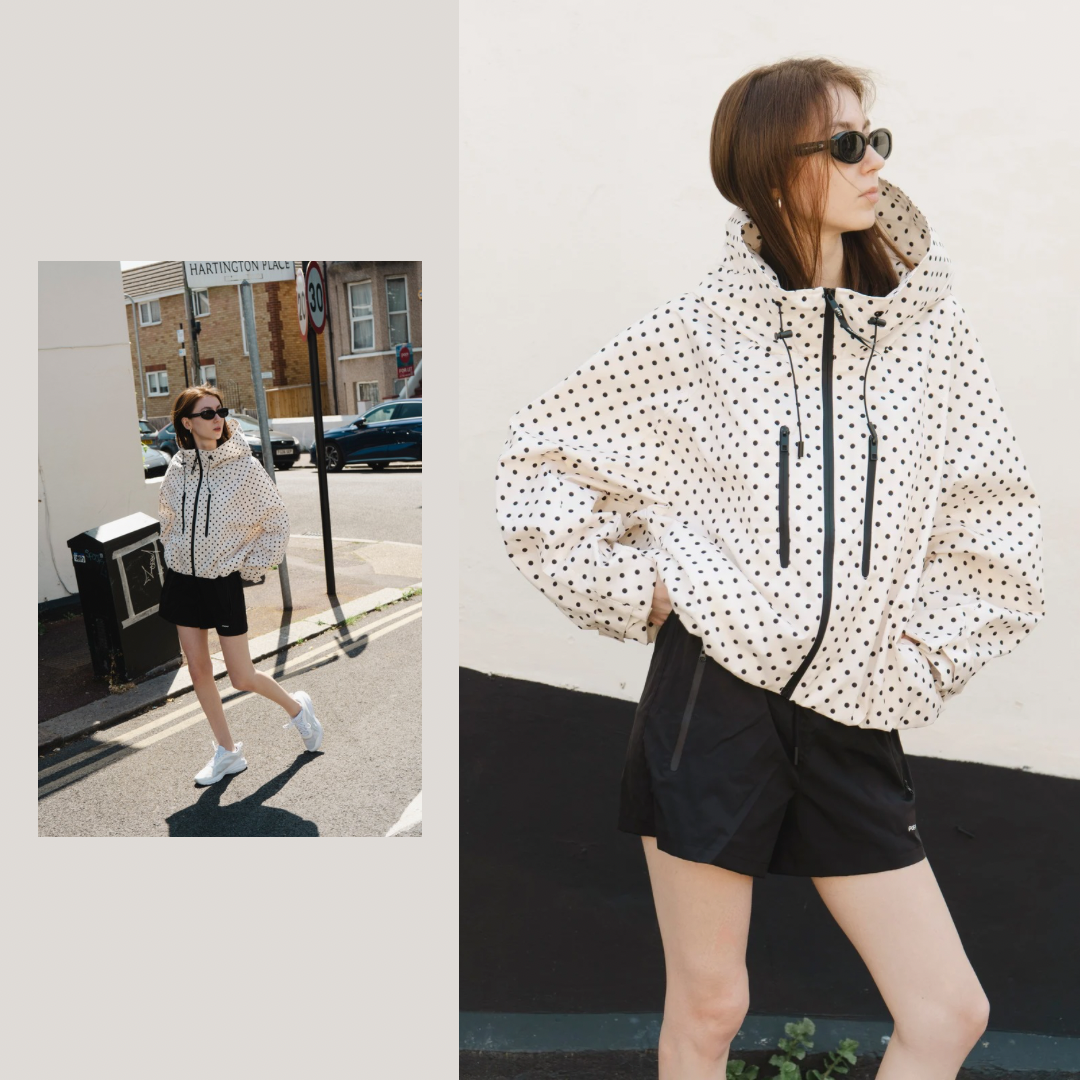 STM-TEX™ One Size Pin Dot Short Oversized Rain Jacket