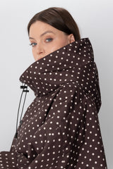 STM-TEX™ One Size Brown Dot Short Oversized Rain Jacket