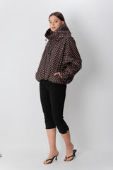 STM-TEX™ One Size Brown Dot Short Oversized Rain Jacket