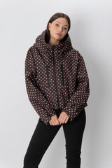STM-TEX™ One Size Brown Dot Short Oversized Rain Jacket