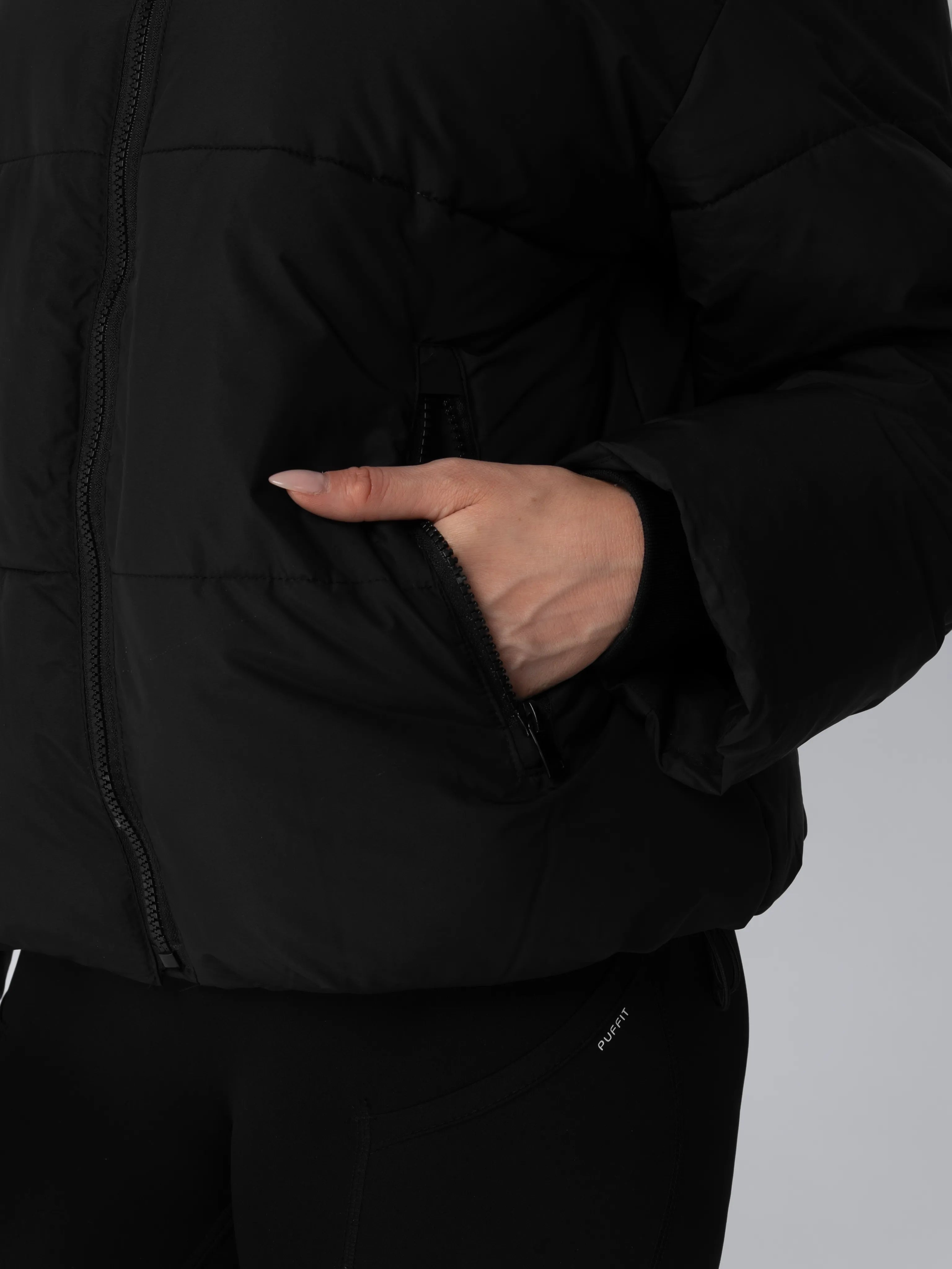 WarmCore™ Faux Fur Lined Detachable Hooded Short Puffer Jacket