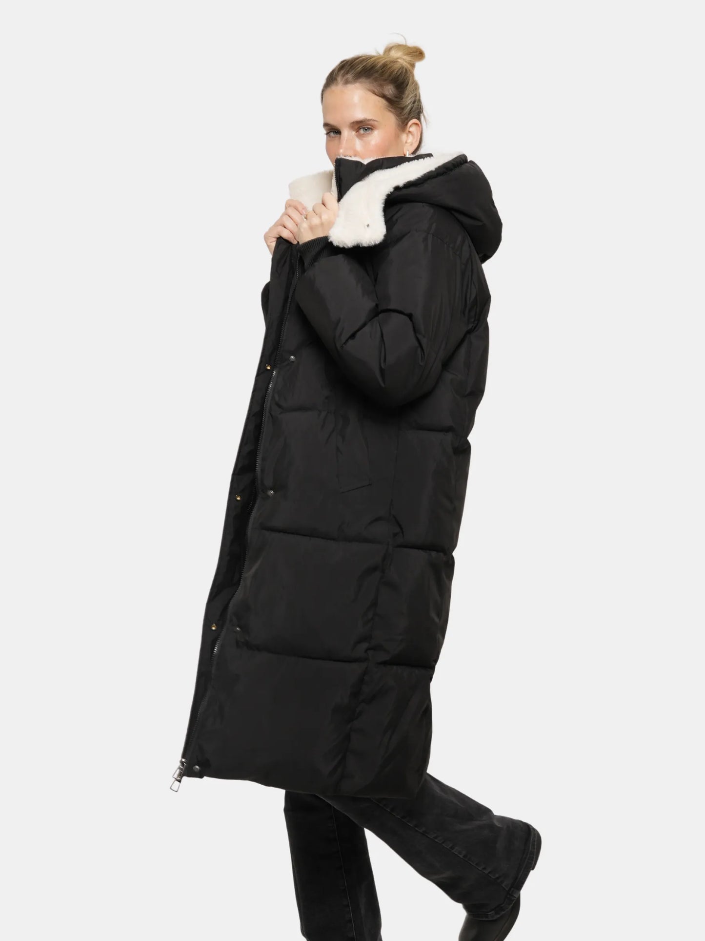 WarmCore™ Faux Fur Lined Classic Long Puffer