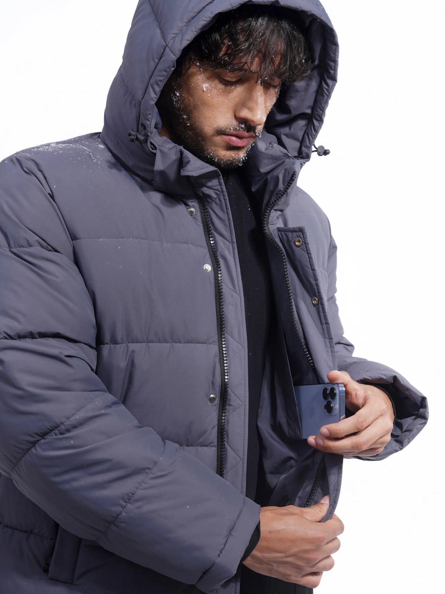 WarmCore™ Men's Detachable-Hooded Puffer Jacket