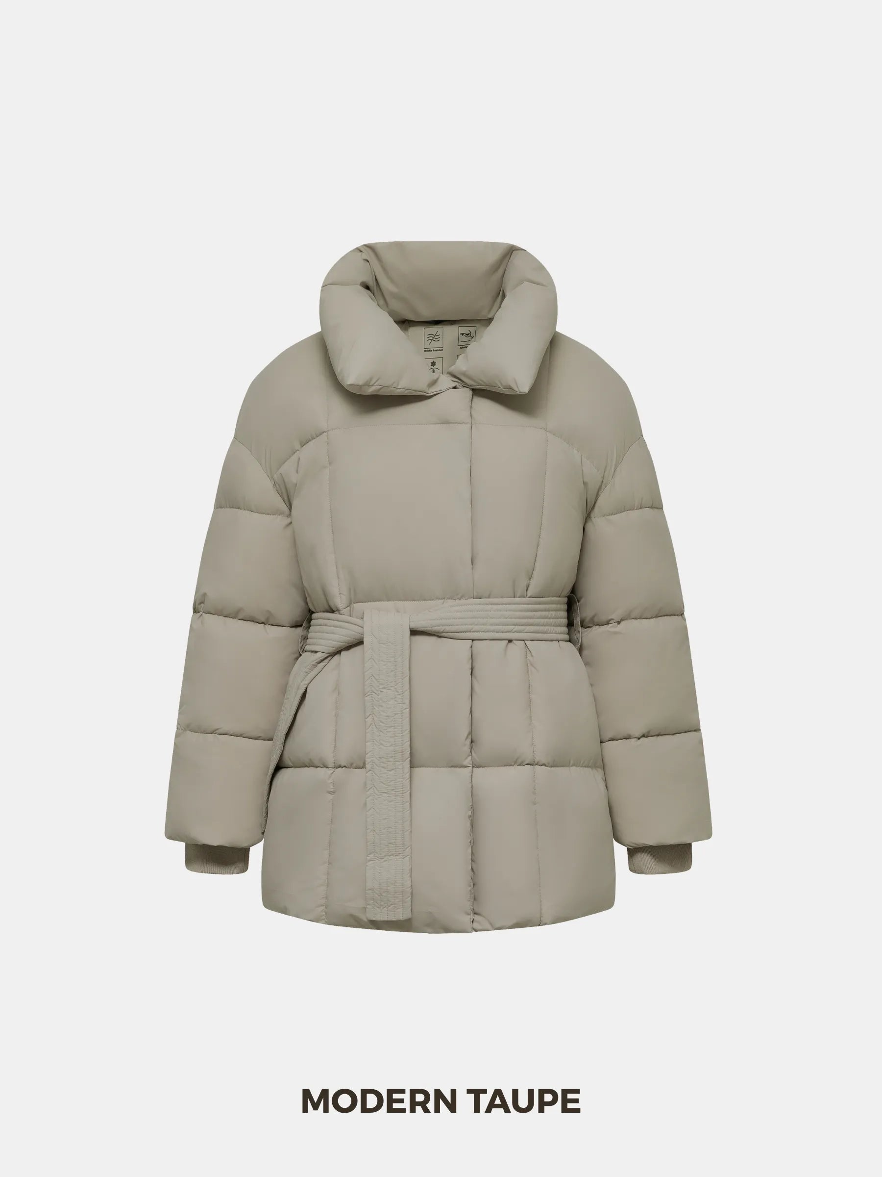 Chaqueta acolchada con capucha desmontable WarmCore™ en negro brillante 