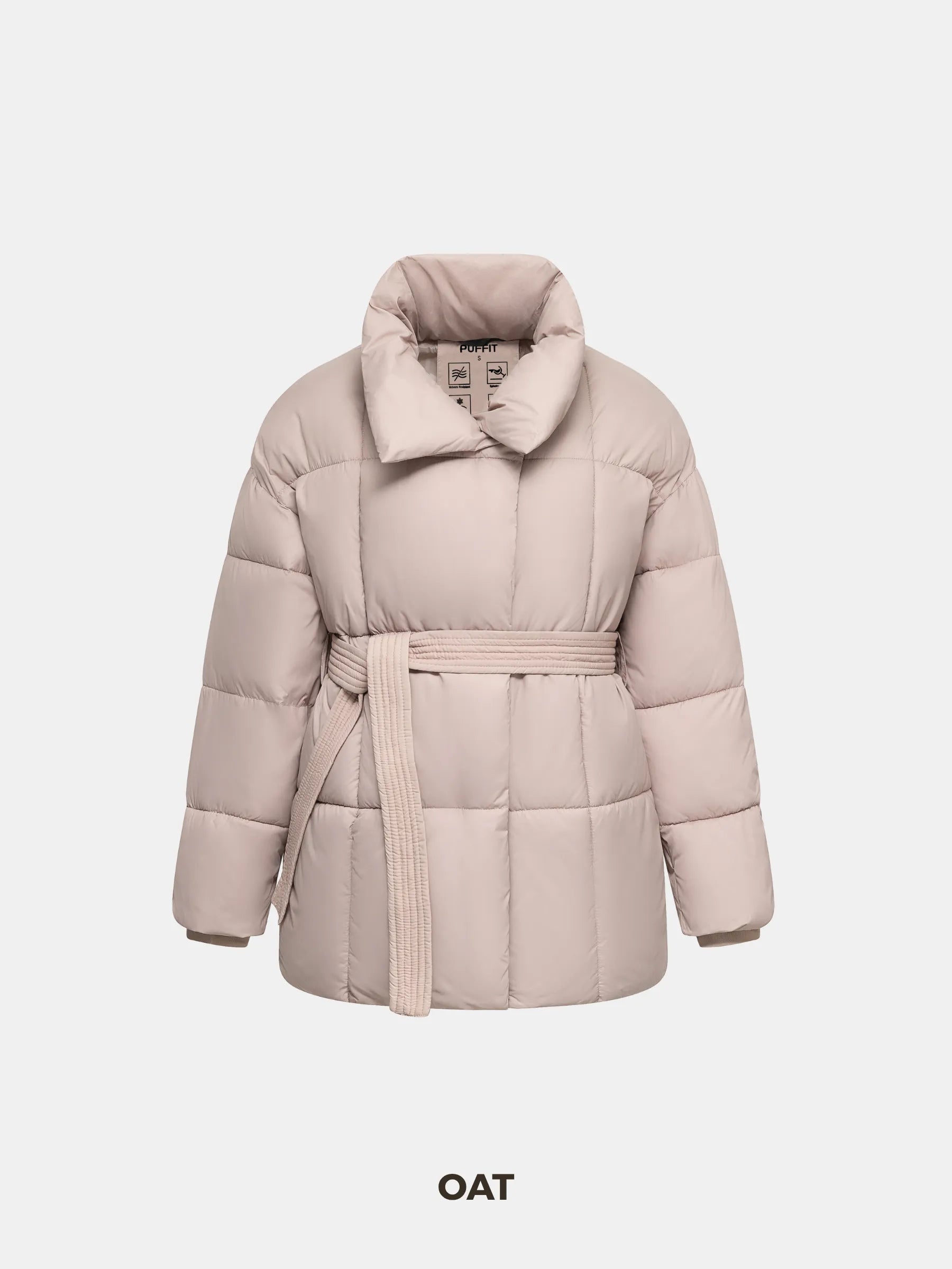 Chaqueta acolchada con capucha desmontable WarmCore™ en negro brillante 