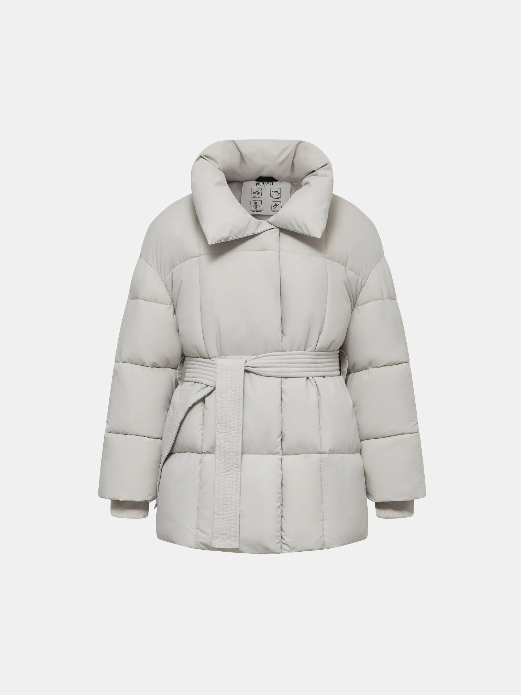 WarmCore Premium Mid Length Belted Puffer Jacket Women Casual Coat