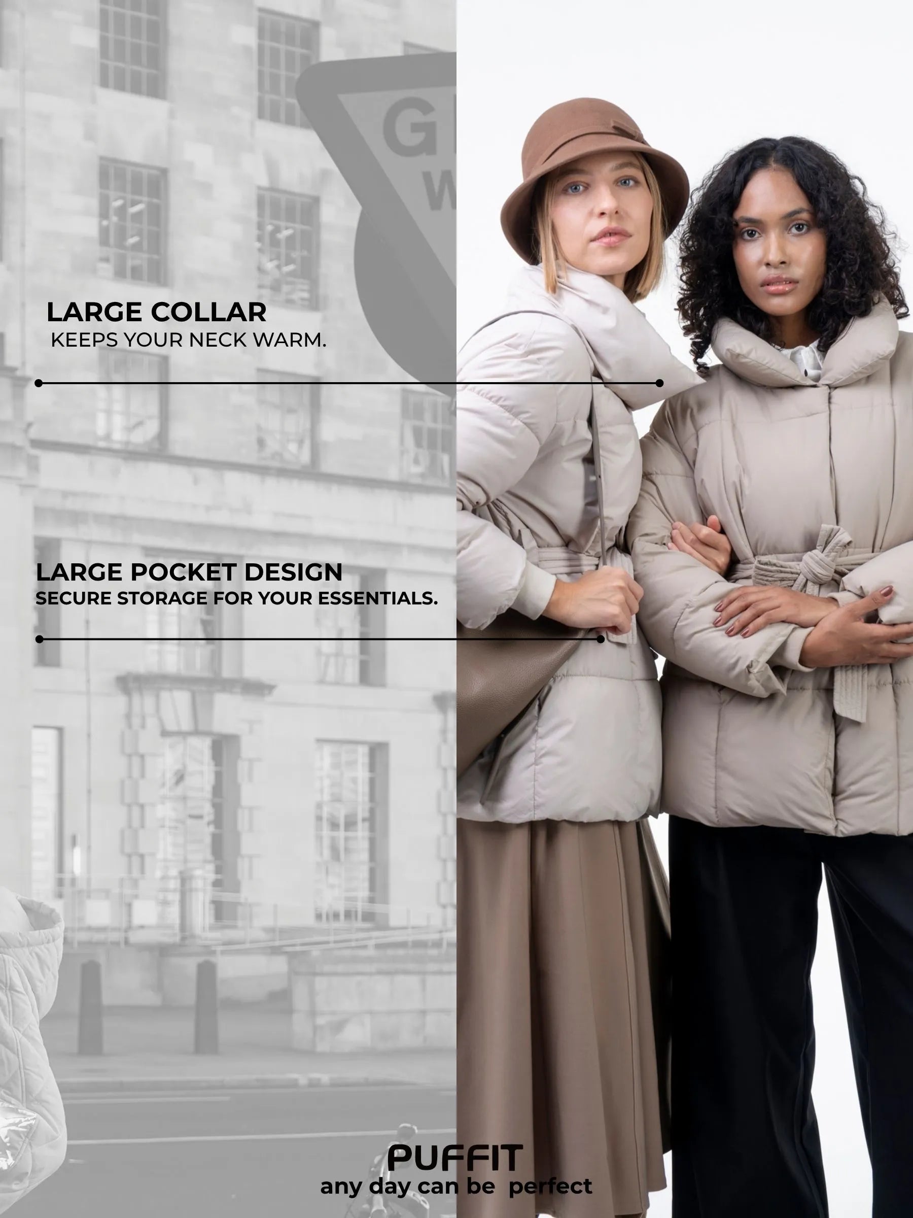 WarmCore Premium Mid Length Belted Puffer Jacket Women Casual Coat