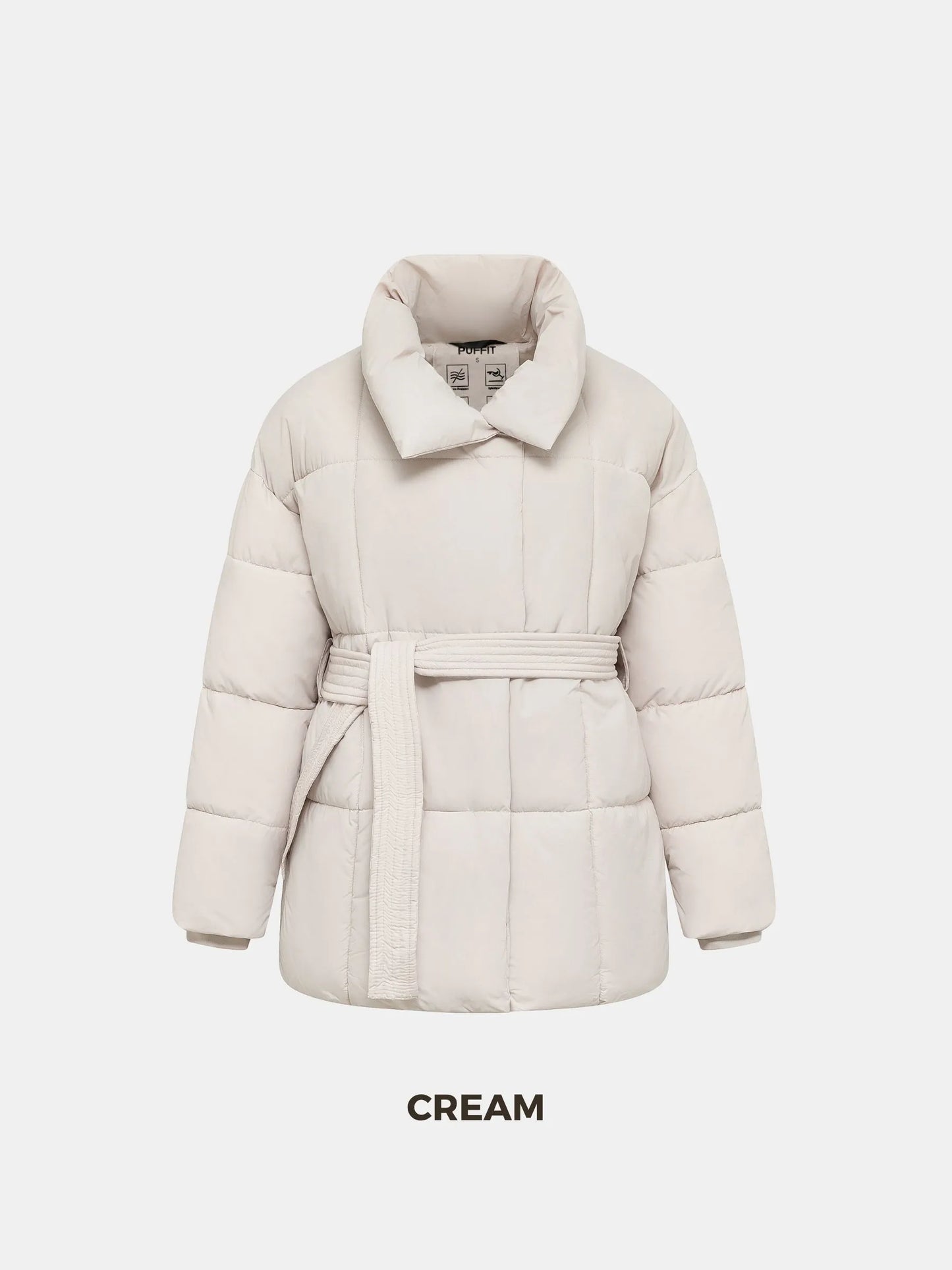 WarmCore Premium Mid Length Belted Puffer Jacket Women Casual Coat