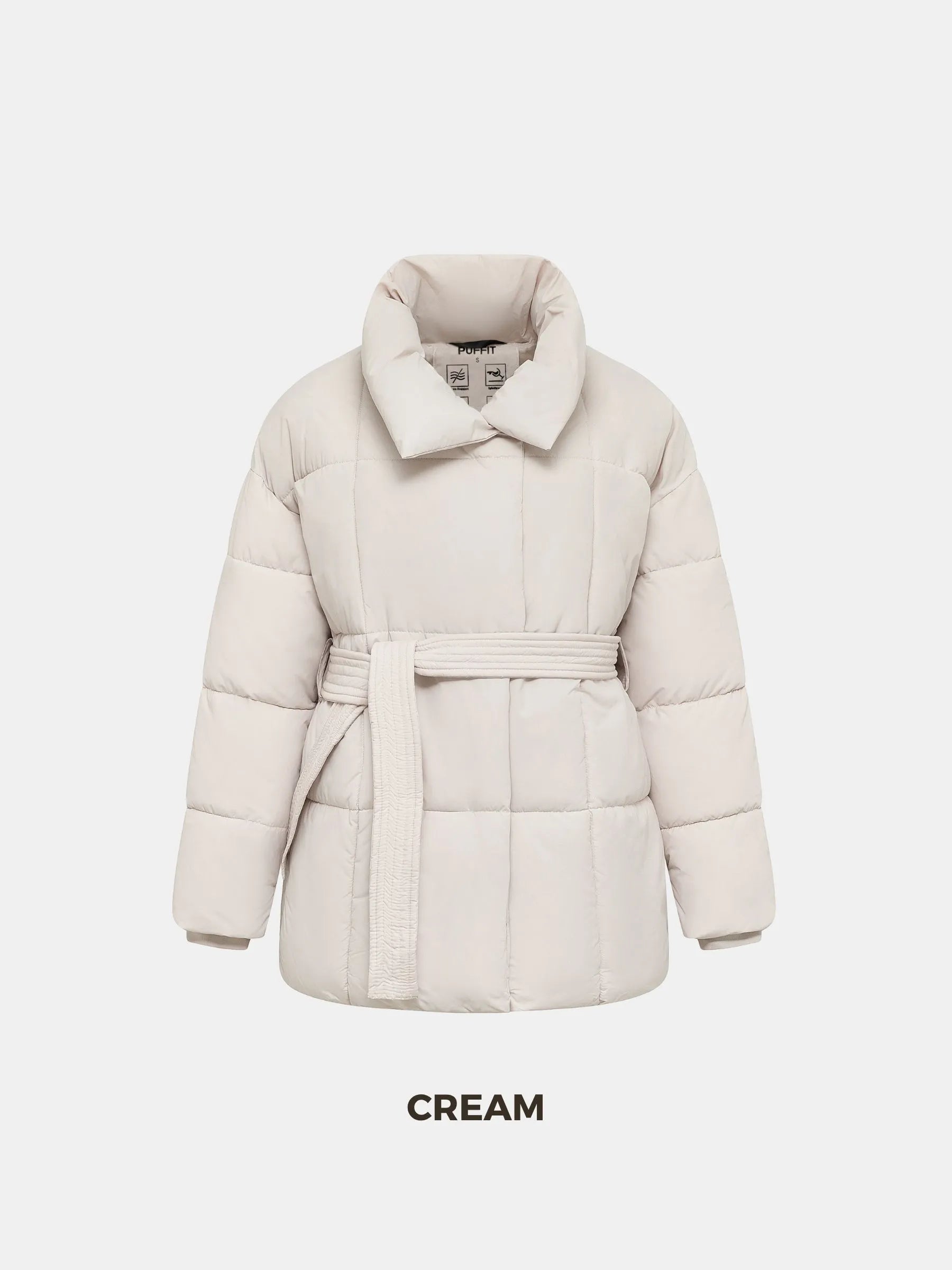 WarmCore Premium Mid Length Belted Puffer Jacket Women Casual Coat