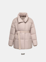 WarmCore Premium Mid Length Belted Puffer Jacket Women Casual Coat