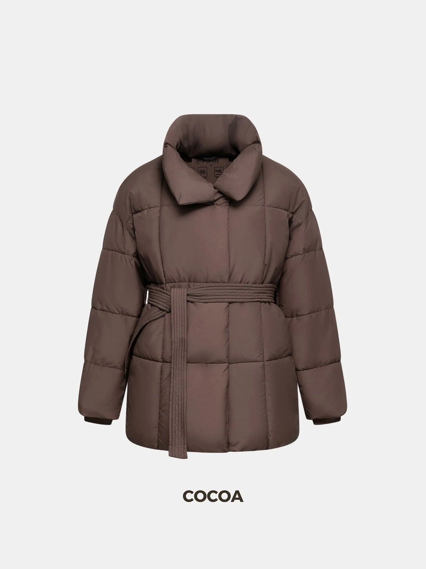 WarmCore Premium Mid Length Belted Puffer Jacket Women Casual Coat