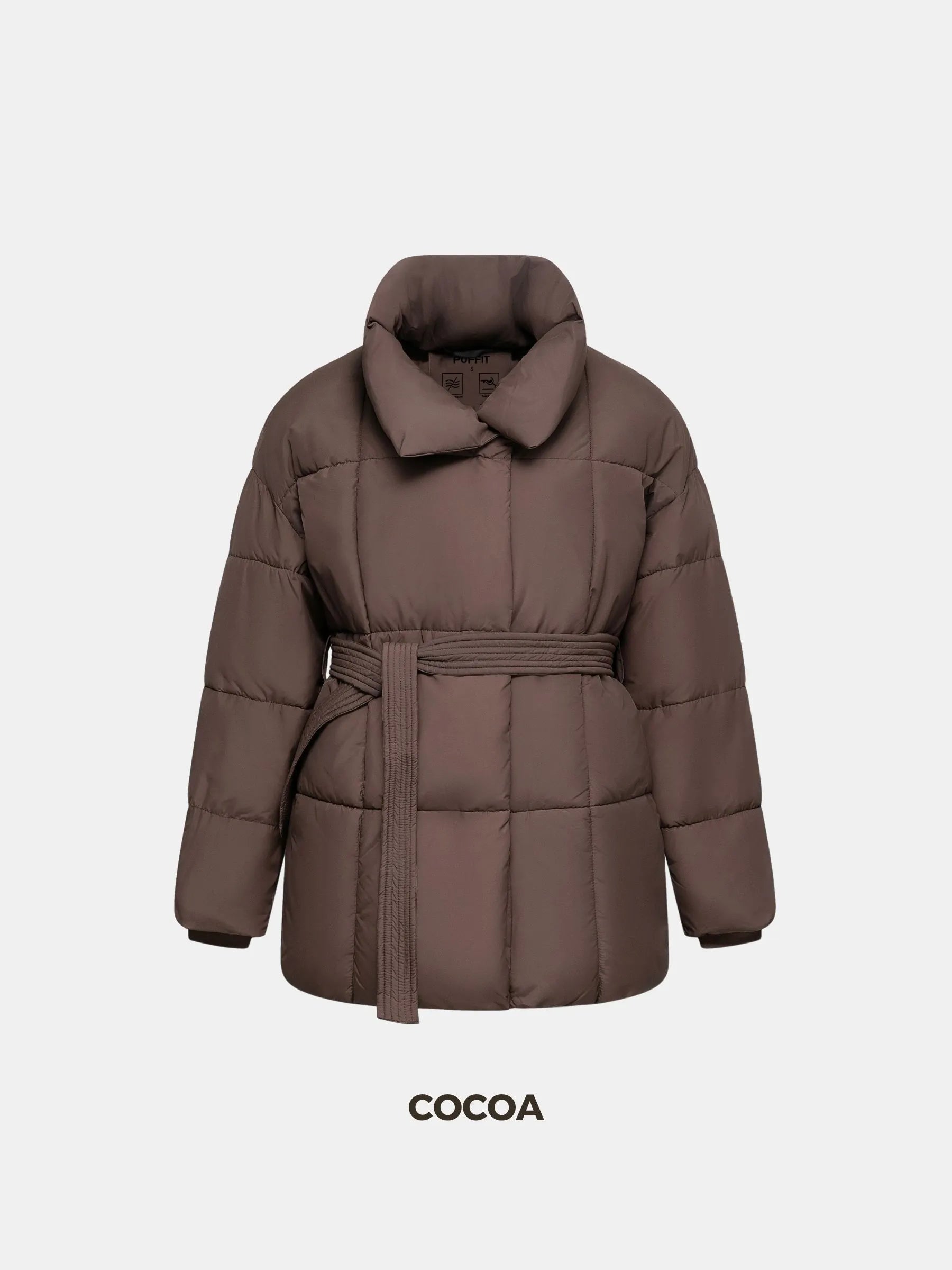 WarmCore Premium Mid Length Belted Puffer Jacket Women Casual Coat