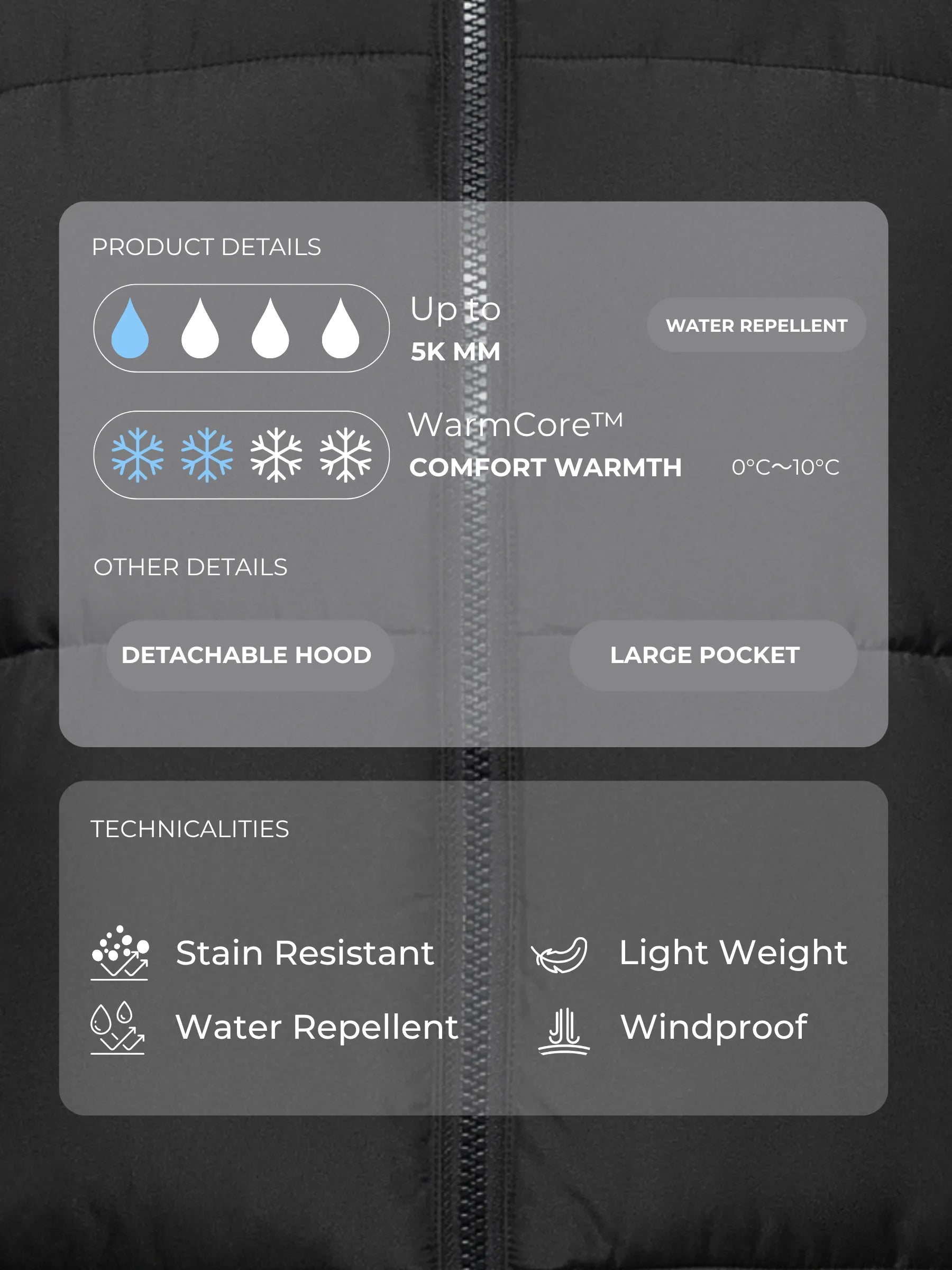 WarmCore™ Classic Short Detachable Hooded Puffer Jacket - PUFFITMid Puffers