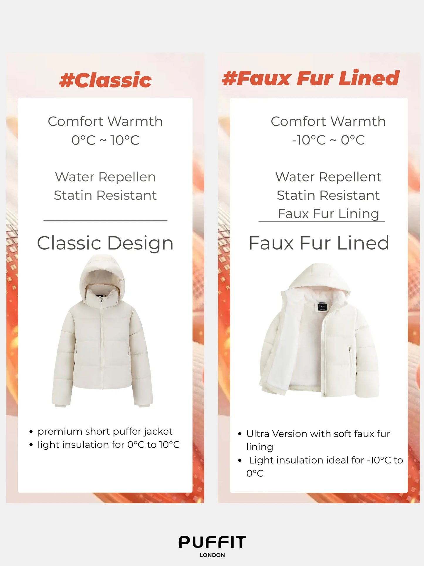 WarmCore™ Short Faux Fur Lined Detachable Hooded  Puffer Jacket