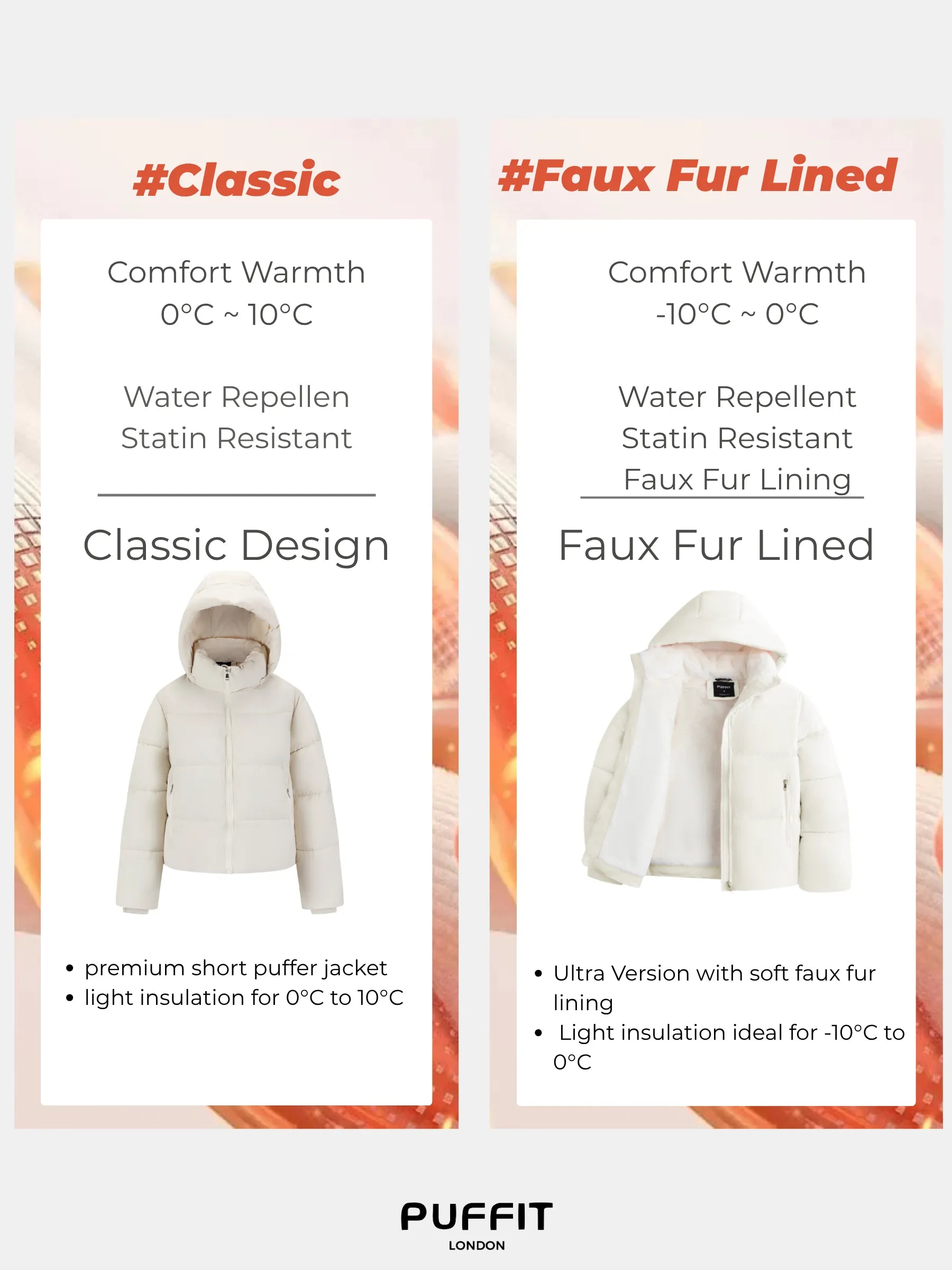 WarmCore™ Short Faux Fur Lined Detachable Hooded  Puffer Jacket