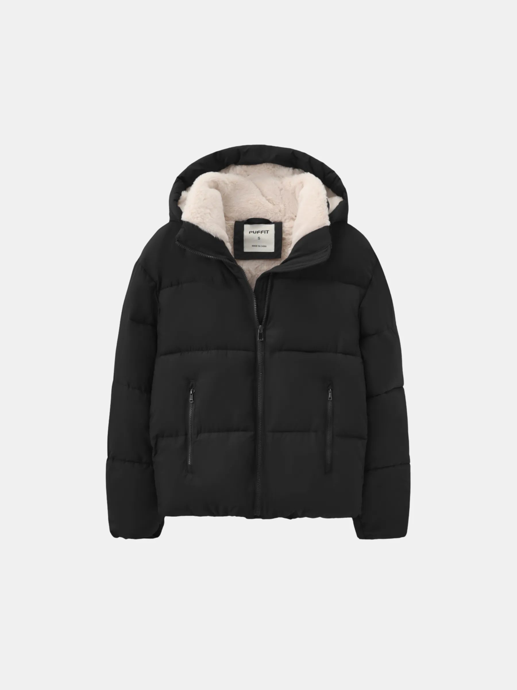 WarmCore™ Short Faux Fur Lined Detachable Hooded  Puffer Jacket