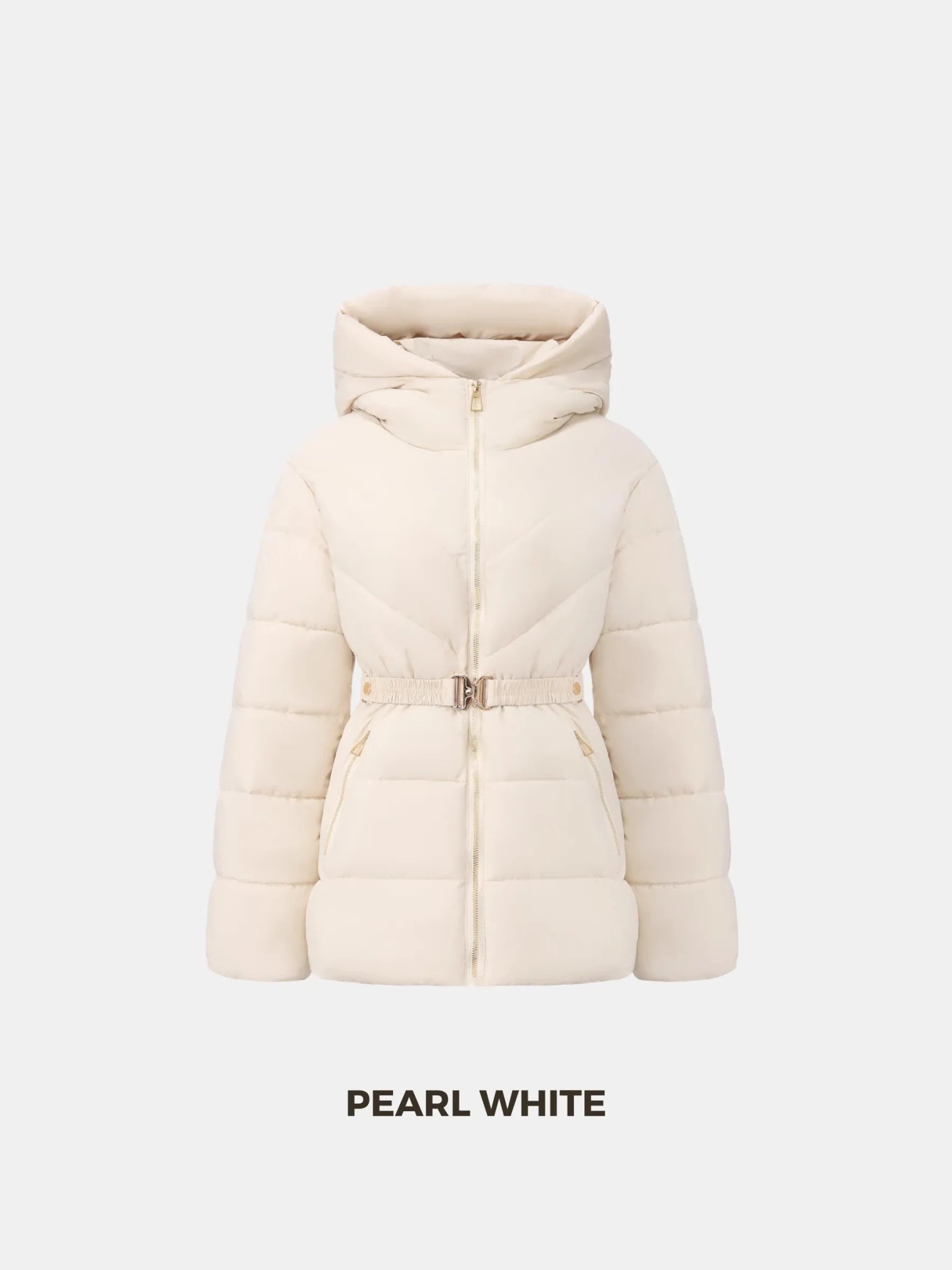 WarmCore™ Gold-tone Belted Puffer Jacket
