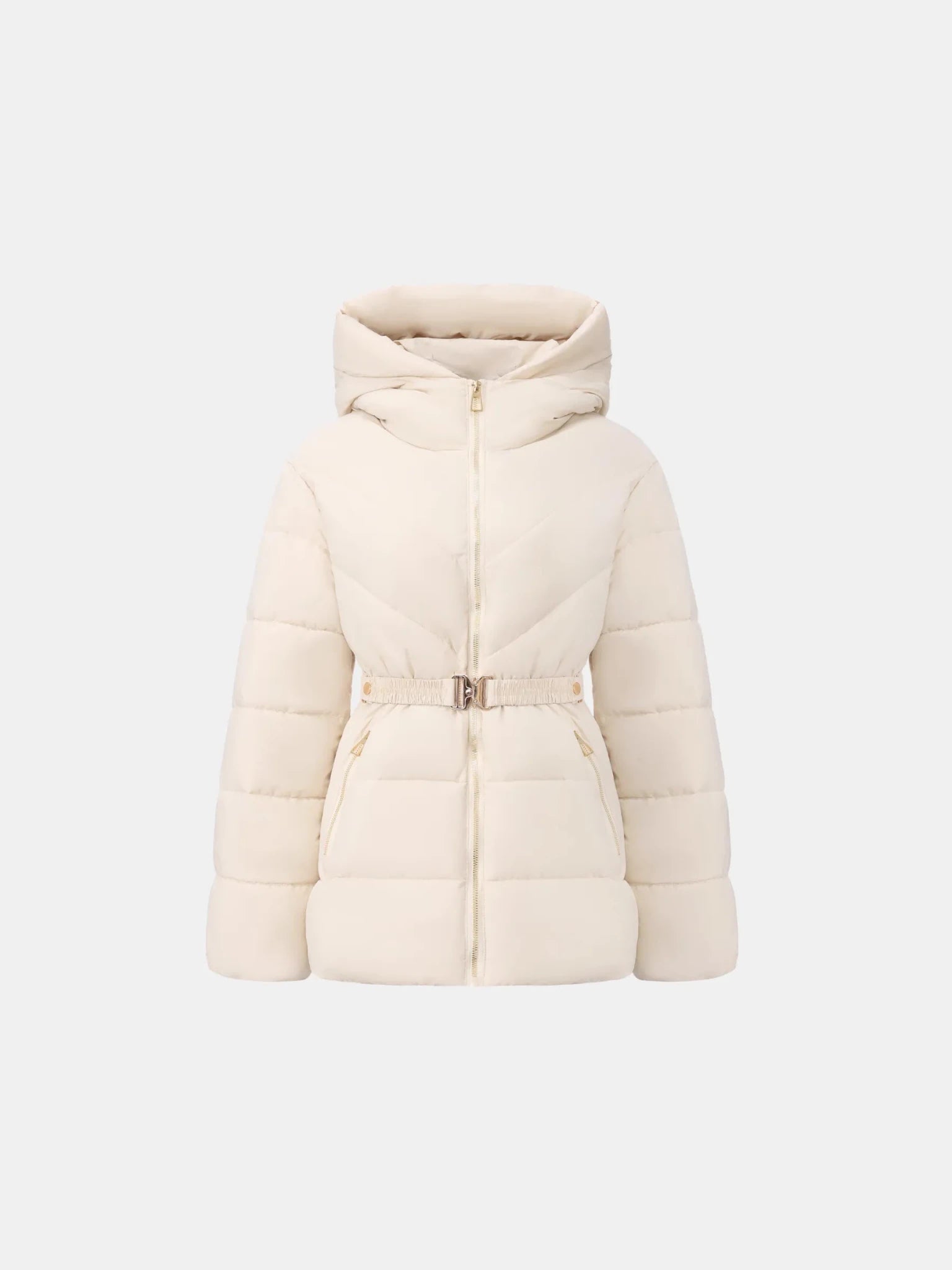 WarmCore™ Gold-tone Belted Puffer Jacket