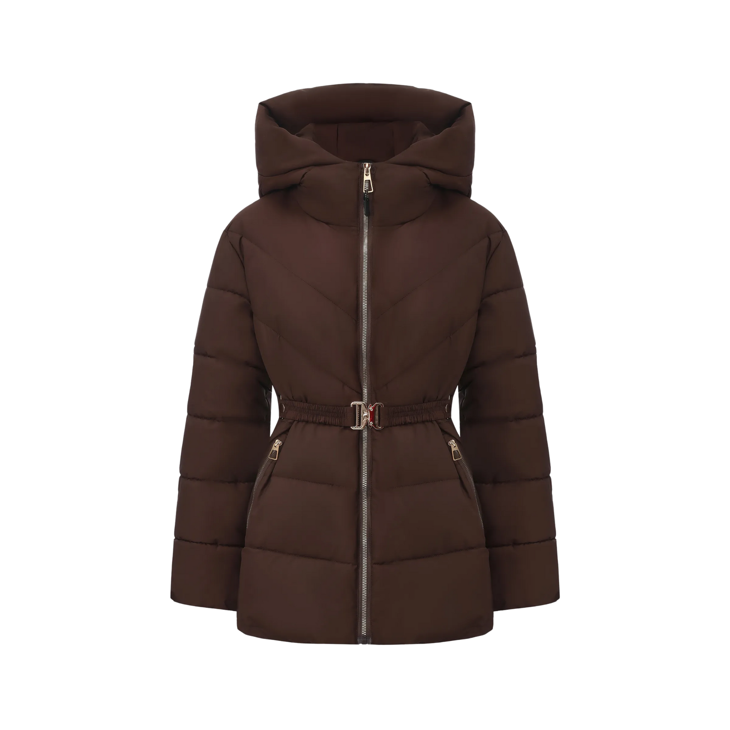 WarmCore™ Gold-tone Belted Puffer Jacket