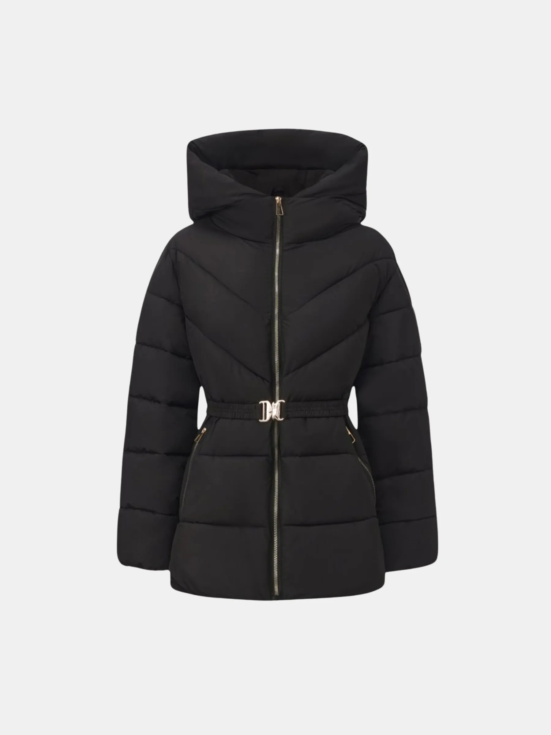WarmCore™ Gold-tone Belted Puffer Jacket