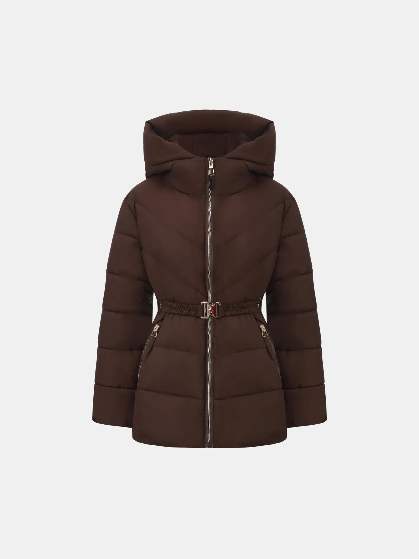 WarmCore™ Gold-tone Belted Puffer Jacket