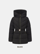 WarmCore™ Gold-tone Belted Puffer Jacket