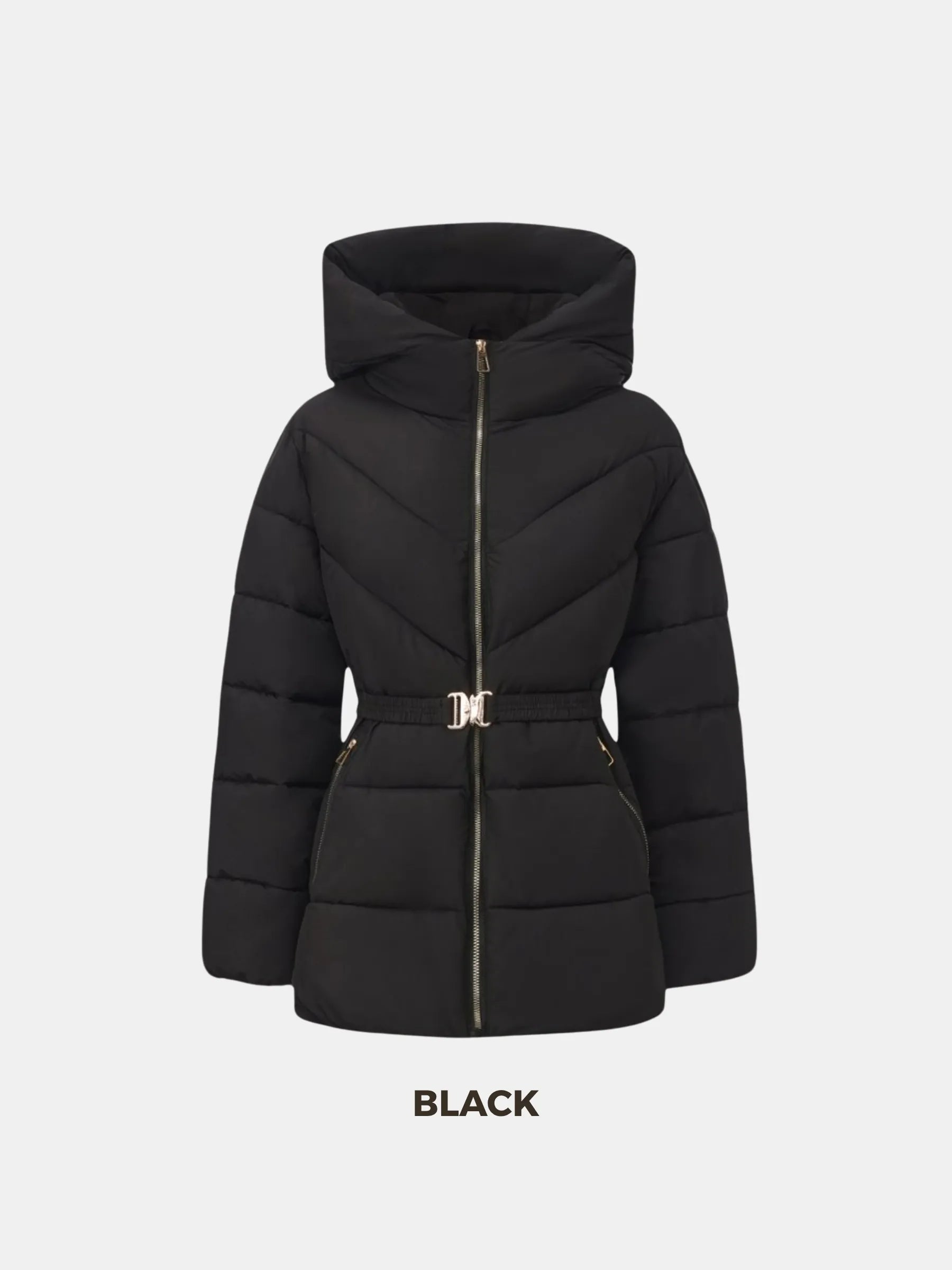 WarmCore™ Gold-tone Belted Puffer Jacket