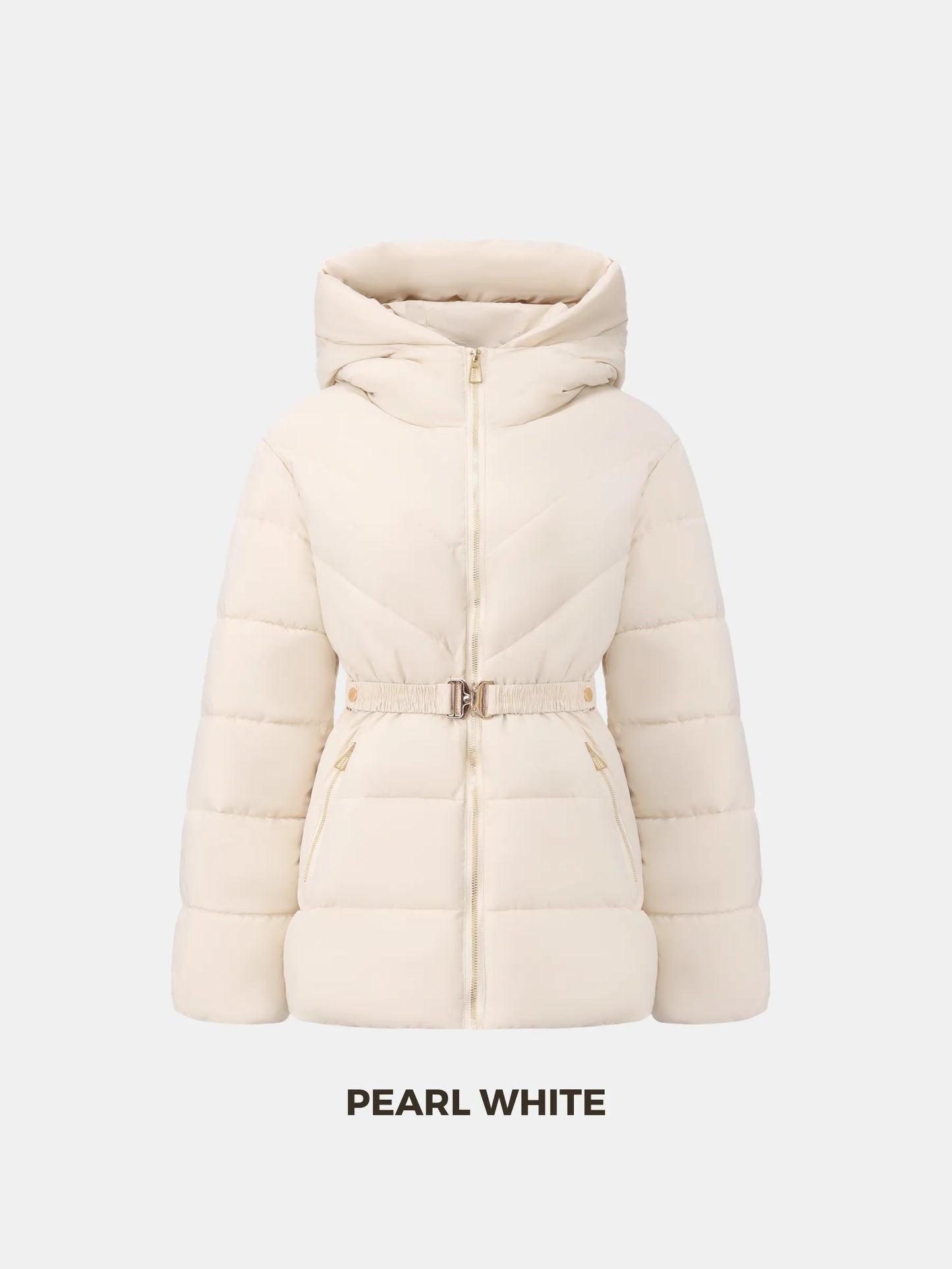 WarmCore™ Gold-tone Belted Puffer Jacket
