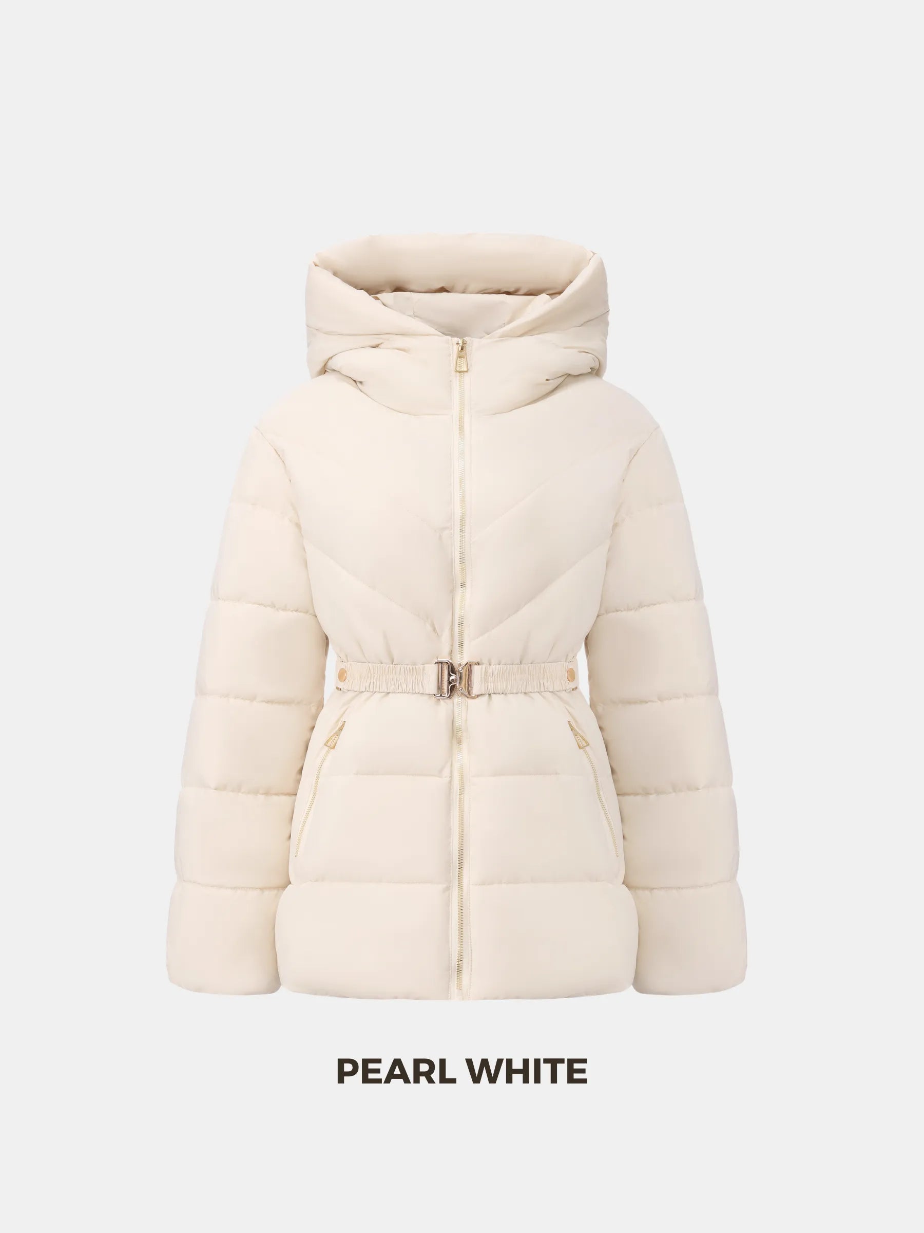 WarmCore™ Gold-tone Belted Puffer Jacket