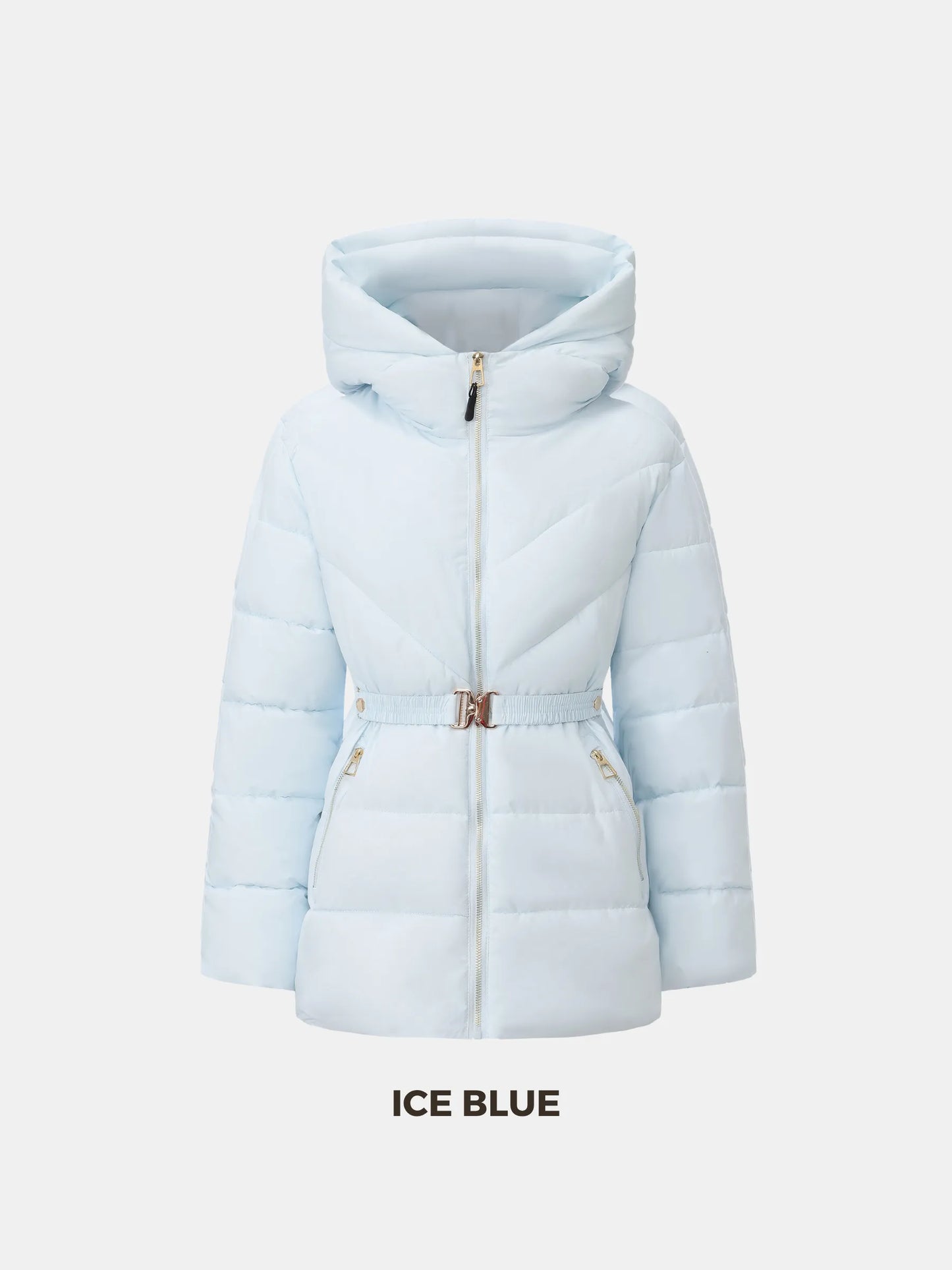 WarmCore™ Gold-tone Belted Puffer Jacket