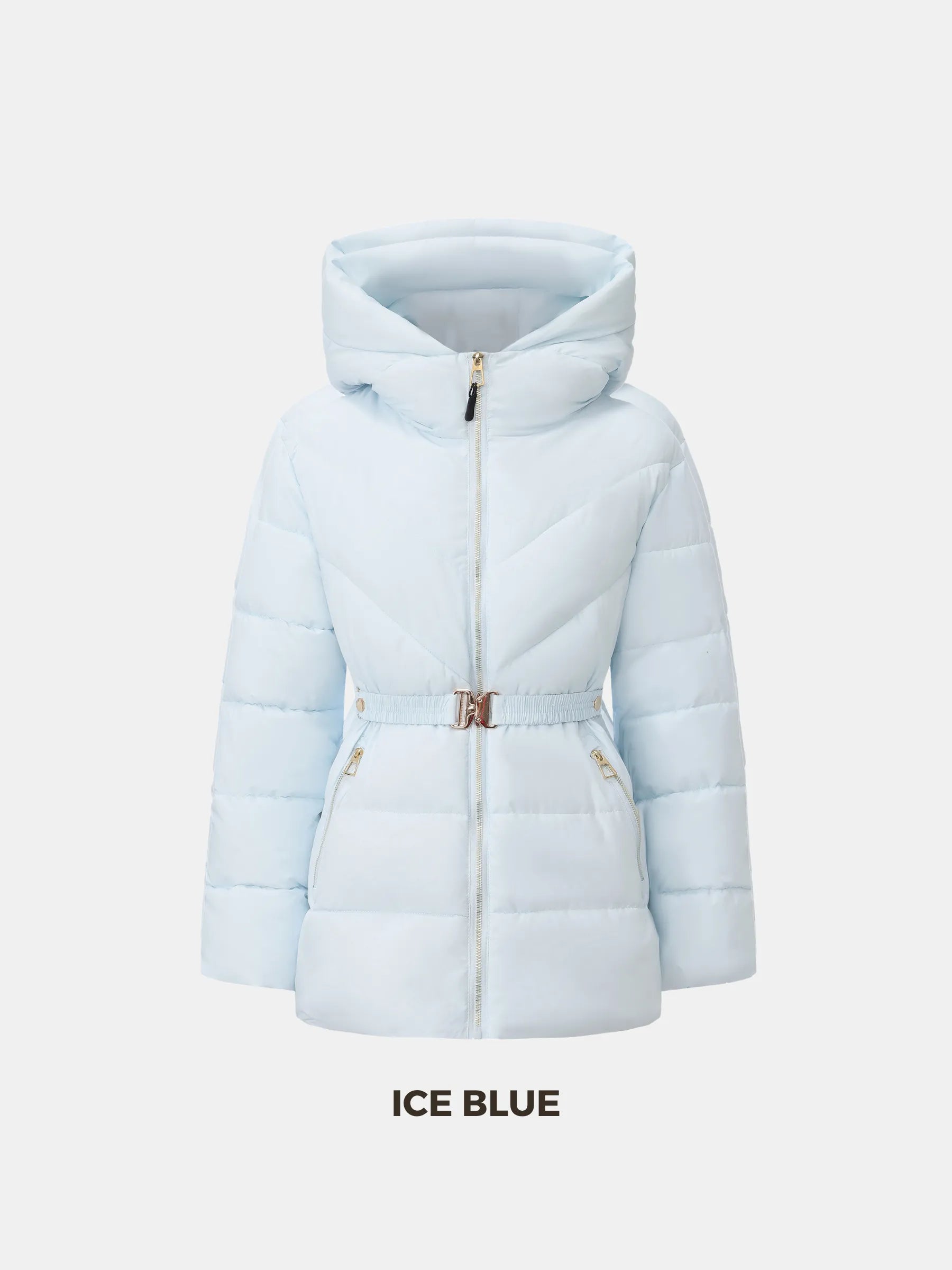 WarmCore™ Gold-tone Belted Puffer Jacket