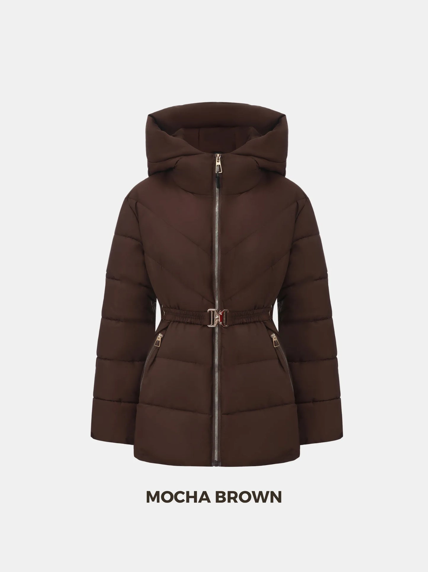 WarmCore™ Gold-tone Belted Puffer Jacket
