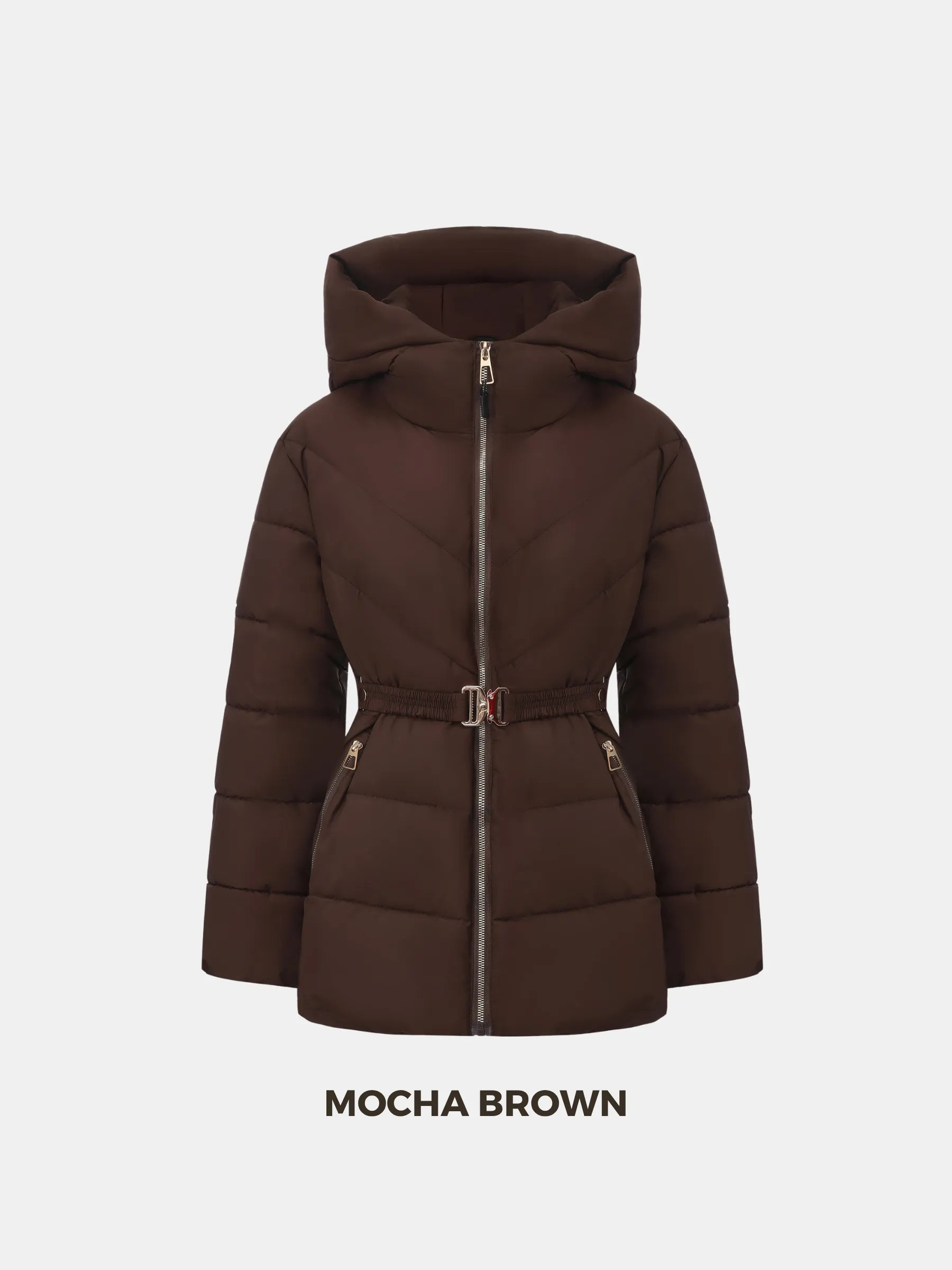 WarmCore™ Gold-tone Belted Puffer Jacket